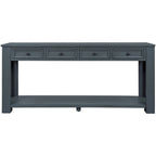 Console rustique avec tiroirs de rangement et étagère inférieure