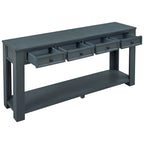Console rustique avec tiroirs de rangement et étagère inférieure