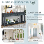 Console rustique avec tiroirs de rangement et étagère inférieure