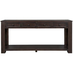 Console rustique avec tiroirs de rangement et étagère inférieure
