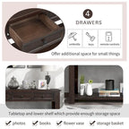 Console rustique avec tiroirs de rangement et étagère inférieure