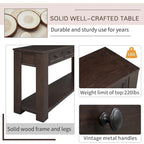 Console rustique avec tiroirs de rangement et étagère inférieure