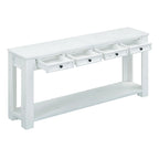 Console rustique avec tiroirs de rangement et étagère inférieure