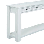 Console rustique avec tiroirs de rangement et étagère inférieure