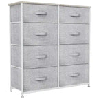Commode de rangement à 8 tiroirs de tailles variées