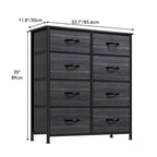 Commode de rangement à 8 tiroirs de tailles variées