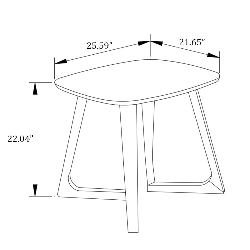 Table d'appoint rectangulaire en bois massif de style scandinave