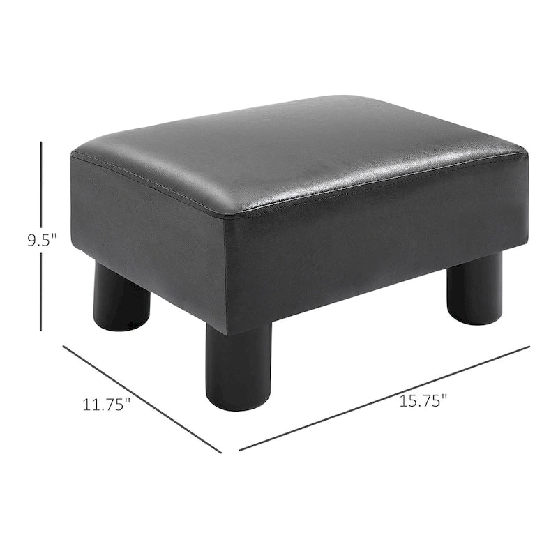 Repose-pieds rectangulaire moderne en similicuir rembourré