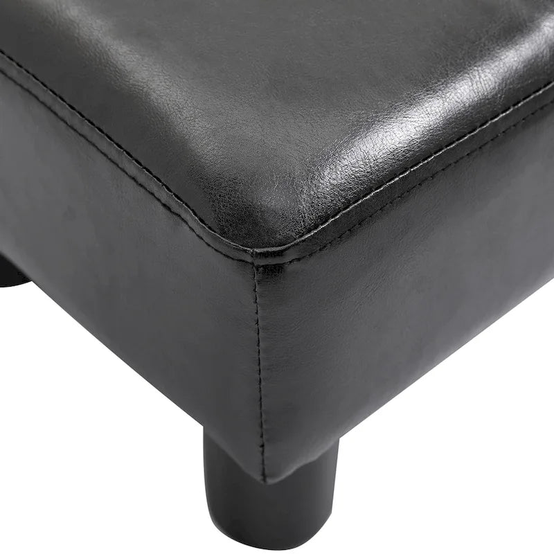 Repose-pieds rectangulaire moderne en similicuir rembourré