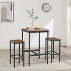 Table de bar carrée avec 2 chaises de bar