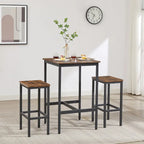 Table de bar carrée avec 2 chaises de bar