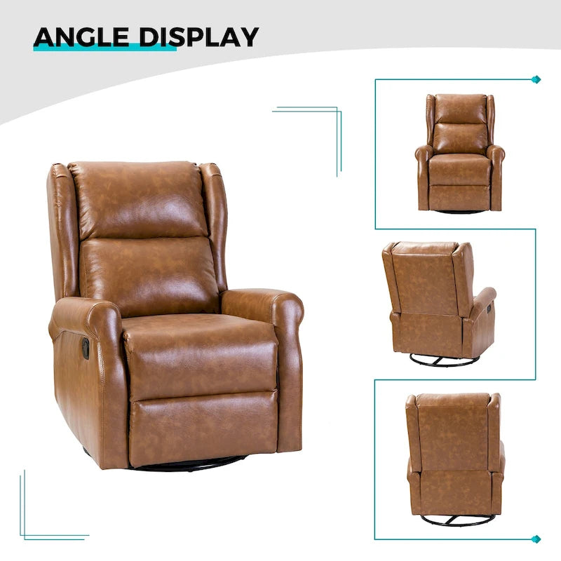 Fauteuil pivotant moderne en similicuir pour chambre d'enfant avec piétement en métal