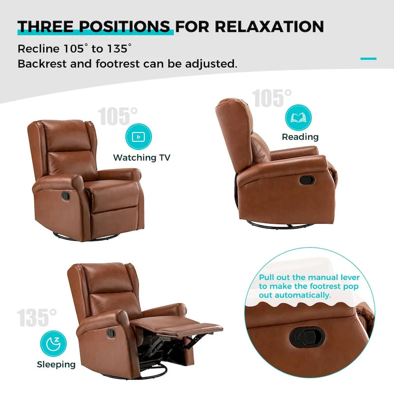 Fauteuil pivotant moderne en similicuir pour chambre d'enfant avec piétement en métal