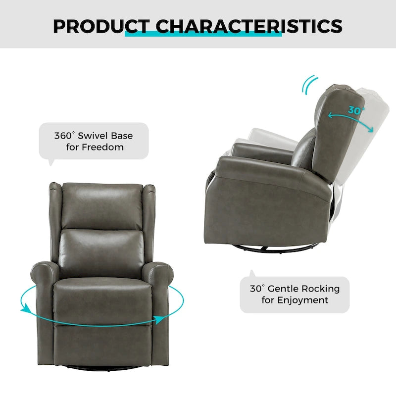 Fauteuil pivotant moderne en similicuir pour chambre d'enfant avec piétement en métal