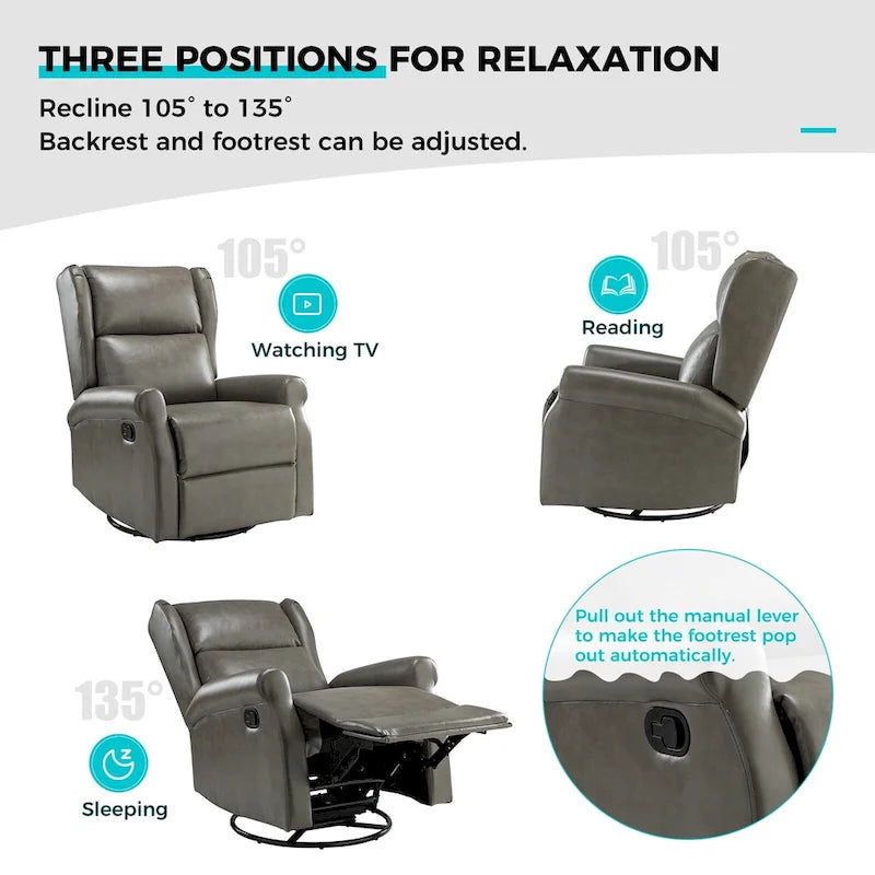 Fauteuil pivotant moderne en similicuir pour chambre d'enfant avec piétement en métal