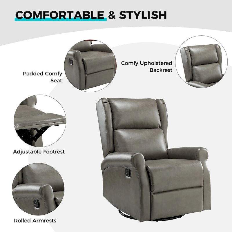 Fauteuil pivotant moderne en similicuir pour chambre d'enfant avec piétement en métal