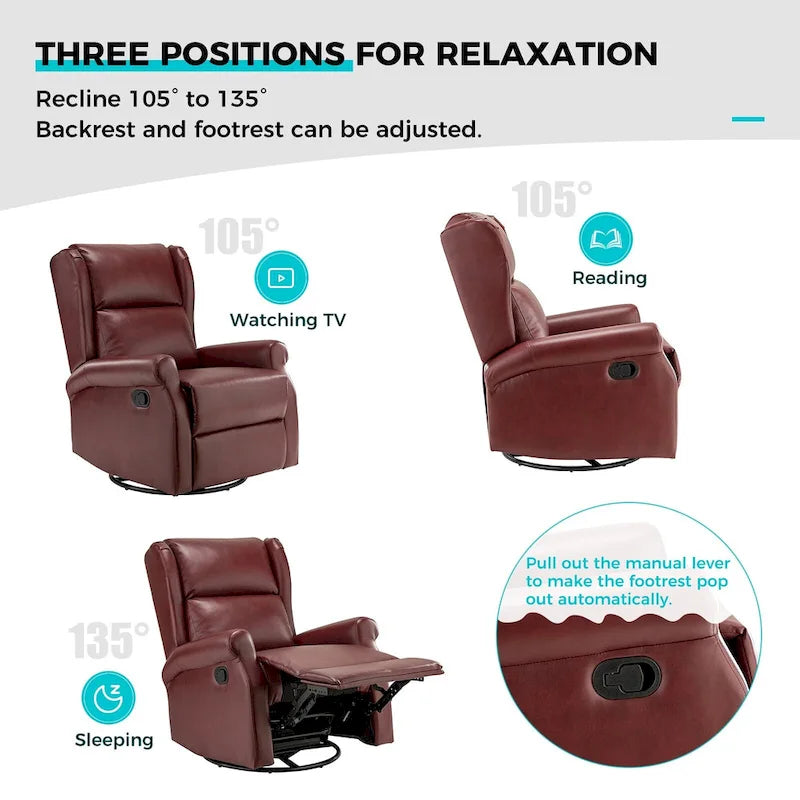 Fauteuil pivotant moderne en similicuir pour chambre d'enfant avec piétement en métal