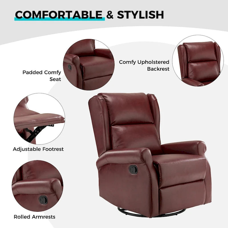 Fauteuil pivotant moderne en similicuir pour chambre d'enfant avec piétement en métal