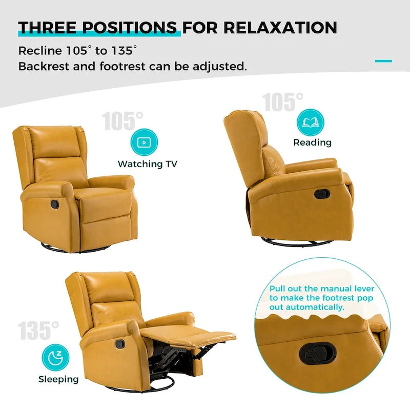 Fauteuil pivotant moderne en similicuir pour chambre d'enfant avec piétement en métal