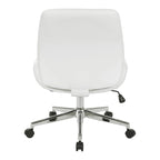 Chaise de bureau en similicuir et piétement chromé