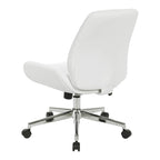 Chaise de bureau en similicuir et piétement chromé