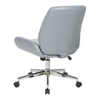 Chaise de bureau en similicuir et piétement chromé