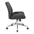 Chaise de bureau en similicuir et piétement chromé