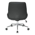 Chaise de bureau en similicuir et piétement chromé