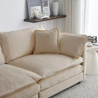 Canapé de salon moderne, chenille beige