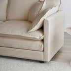 Canapé de salon moderne, chenille beige