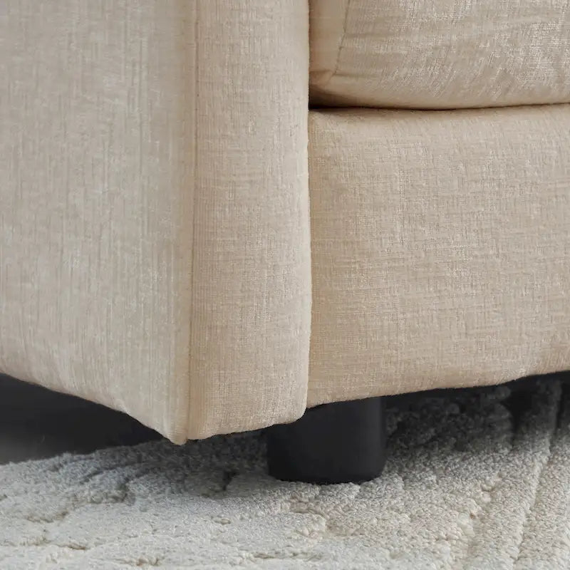 Canapé de salon moderne, chenille beige