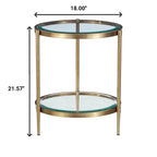 Table d'appoint ronde en verre trempé