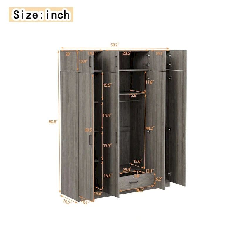 Armoire avec rangements et éléments hauts