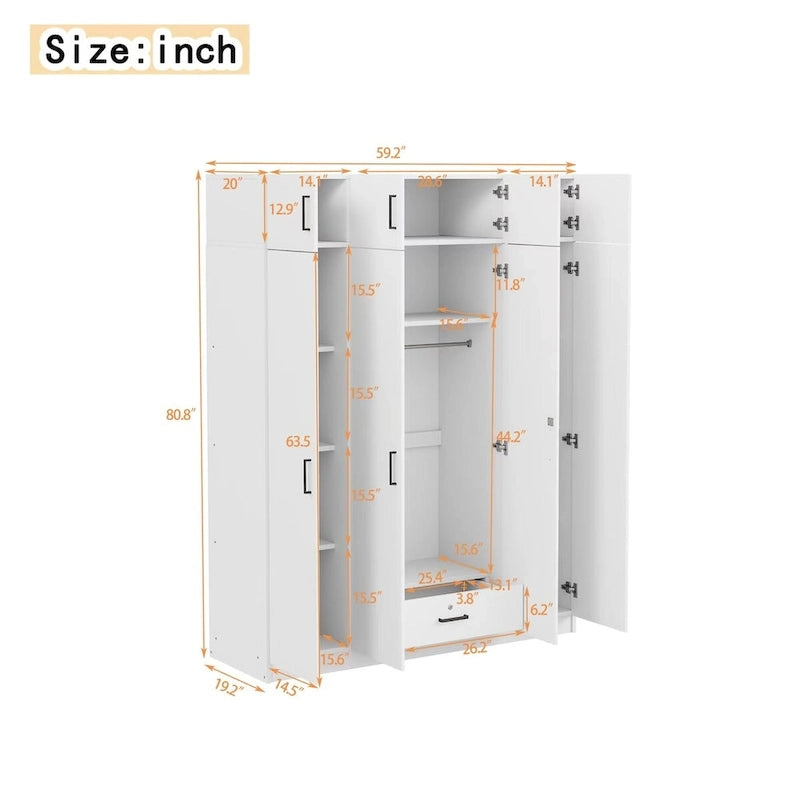 Armoire avec rangements et éléments hauts