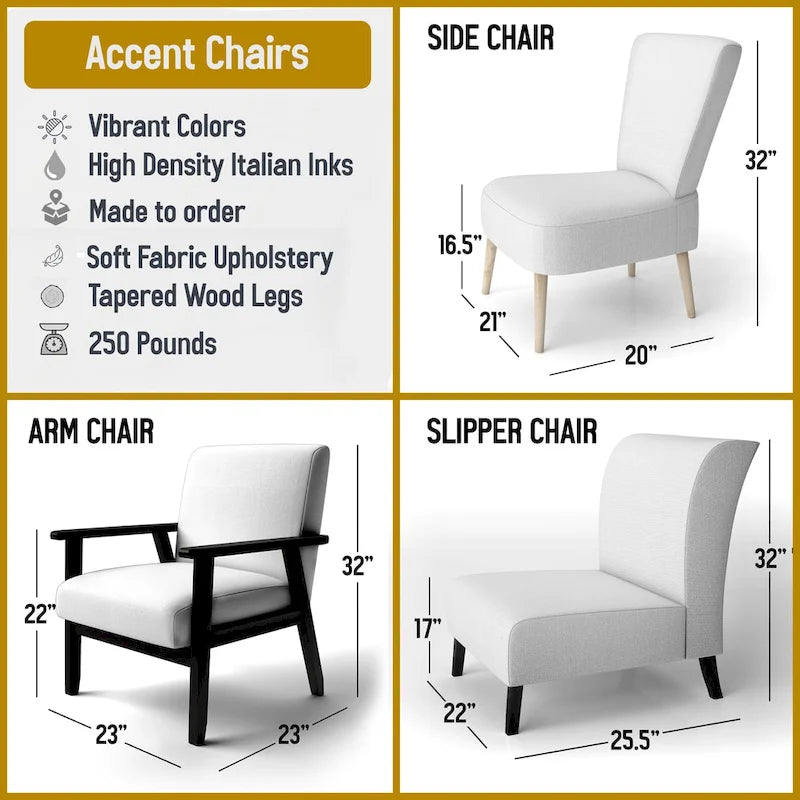Chaises décoratives abstraites rembourrées et fauteuils de style moderne