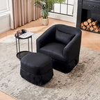 Fauteuil pivotant avec ottoman, Fauteuil d'appoint pivotant pour salon