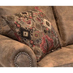 Canapé-lit et deux fauteuils en tissu suédine marron country