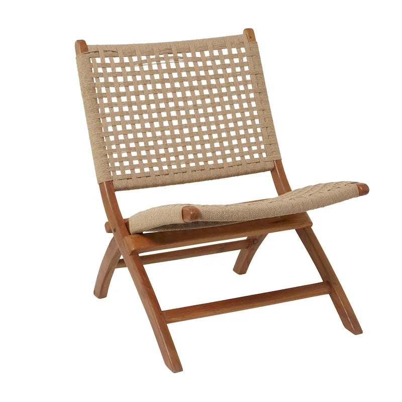 Fauteuil de salon en bois tissé à la main