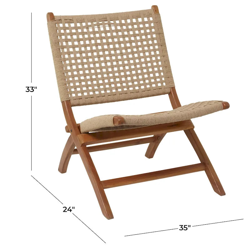 Fauteuil de salon en bois tissé à la main
