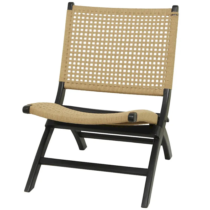 Fauteuil de salon en bois tissé à la main