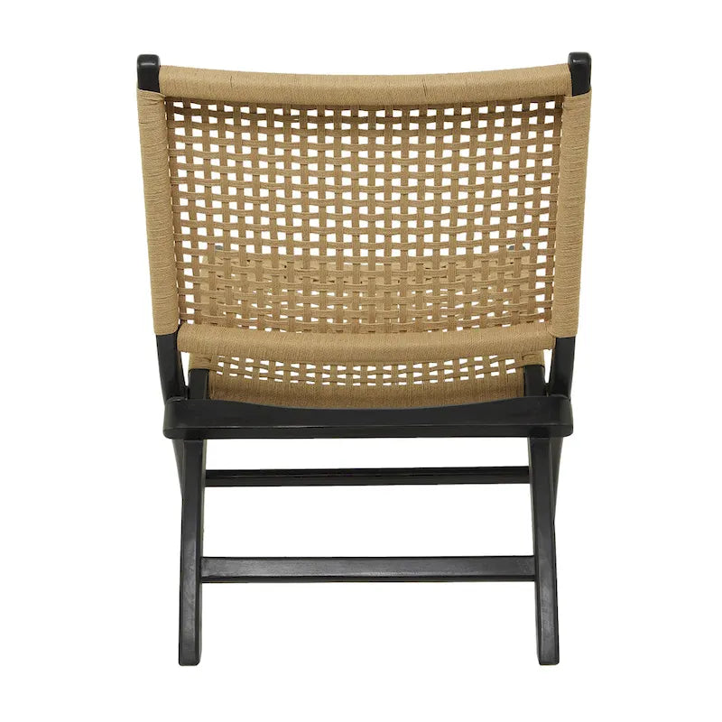 Fauteuil de salon en bois tissé à la main
