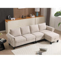 Canapé d'angle convertible avec pouf de rangement, canapé en L