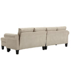 Canapé d'angle convertible avec pouf de rangement, canapé en L